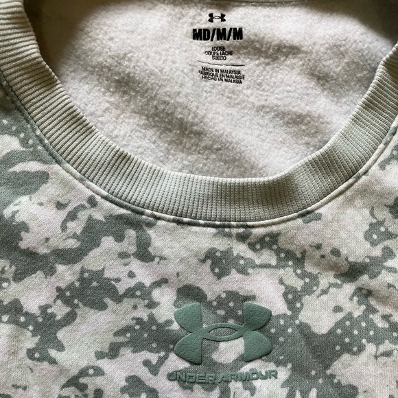 Under Armour Blue and White Camouflage Sweatshirt Crewneck Like New - Picture 2 of 3